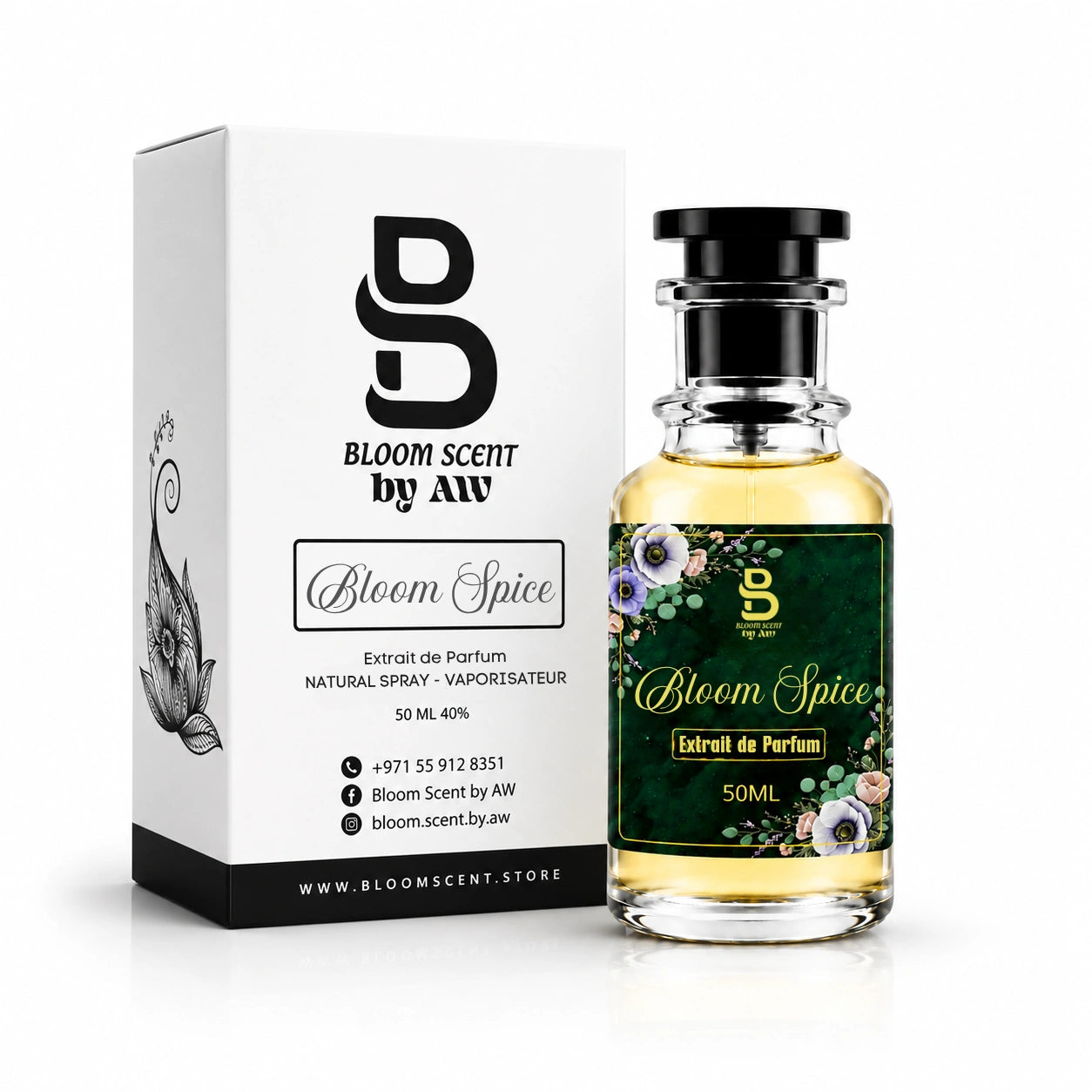 Bloom Spice men's fragrance with Pink Pepper, Elemi, Bergamot notes