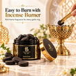Bloom Scent Bakhoor being placed into a traditional gold incense burner for rich Arabian home fragrance